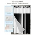 thumbnail image 2 of No Hook Cloth Fabric Shower Curtain with Snap in Liner, Black White Stripe Waterproof Shower Curtains Set with See Through Top Window, Modern Rustic Vertical Striped Bath Curtains Shower 72"x78", 2 of 6