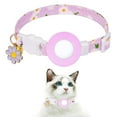 thumbnail image 1 of Collar de gato - Purple Little Daisy Airtag Cat Collar impermeable Airtag soporte hebilla de seguridad, collar de gato anti-asfixia, collar de gato personalizado, 1 of 5