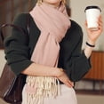thumbnail image 4 of Bufanda para mujer, bufanda para el cuello, bufanda de invierno, chal con tacto de cachemira, bufandas y chales de invierno de colores sólidos intensos, 4 of 5