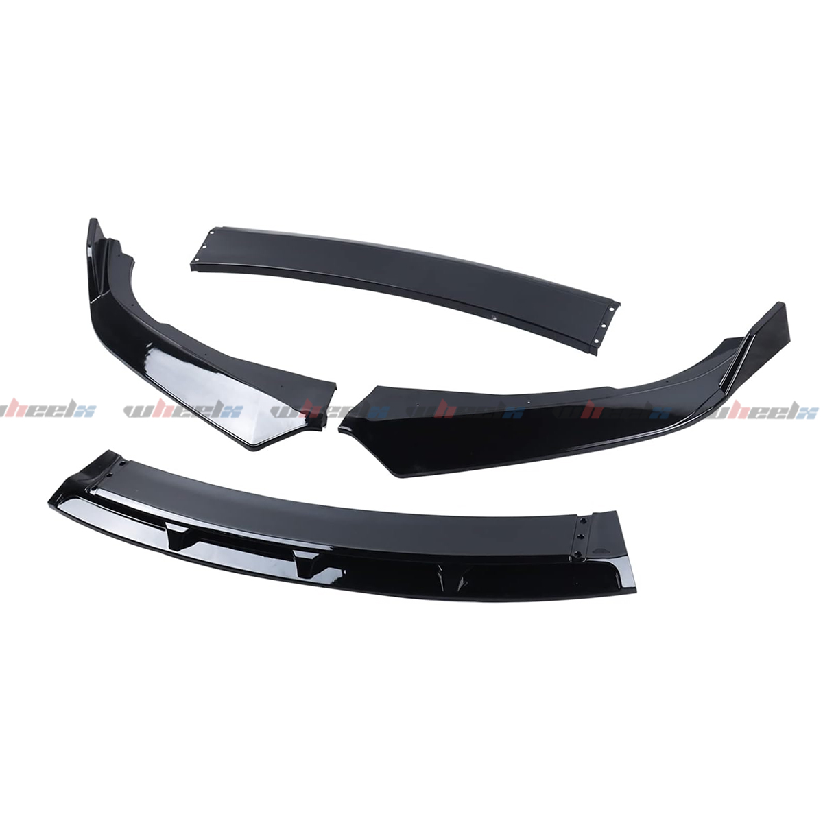 WheelX 3Pcs Front Bumper Lip Compatible with 2018-2020 Honda Accord (Glossy Black), JDM Air Dam Winglet Splitter Chin Fits for EX EX-L LX SE Sport Hybrid, Protection Body Kit
