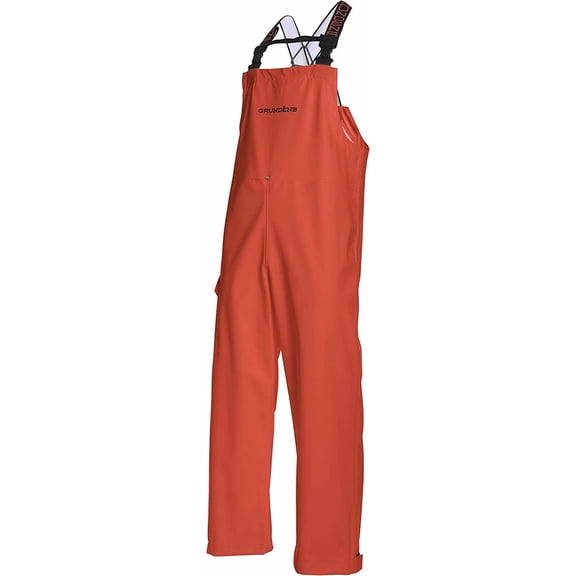 Grundens Men s Neptune Commercial Fishing Bib Pants Waterproof, Adjustable Large Orange