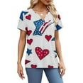 thumbnail image 5 of HEILAU American Flag Graphic T Shirts for Women Plus Size 4th of July Tees V Neck 2025 Button Short Sleeve Independence Summer Shirt Patriotic Tops, 5 of 8