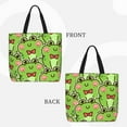 thumbnail image 2 of Easygdp Cute Green Frog Bolsa Tote para Mujer, Bolso de Hombro para Trabajo, Playa, Viajes, Compras y Supermercado, 2 of 7