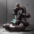 thumbnail image 2 of 1*Back Flow Incense Burner Dragon Ceramic Smoke Waterfall Backflow Incense Burner Censer Home Decor 20*19*10cm, 2 of 7