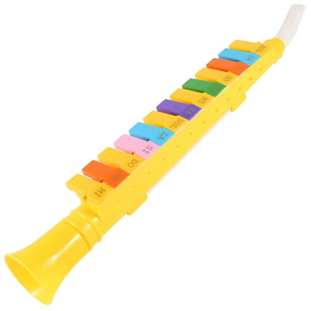 Children Assorted Color Plastic 13 Keys Note Melodica Mouth Organ Yellow