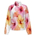thumbnail image 5 of Jackets for Women Winter Coat Jackets Flannel Stand Collar Jacket(Beautiful Hibiscus Flower Cascade,Size:S-4XL), 5 of 7
