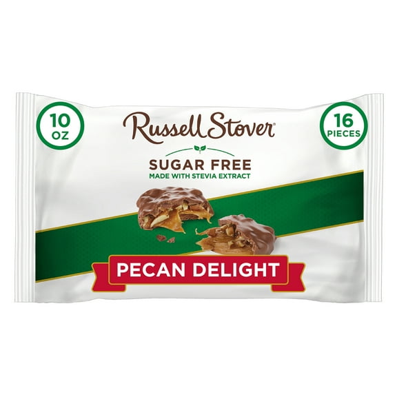 RUSSELL STOVER Sugar Free Pecan Delight Chocolate Candy, 10 oz. bag (≈ 16 pieces)
