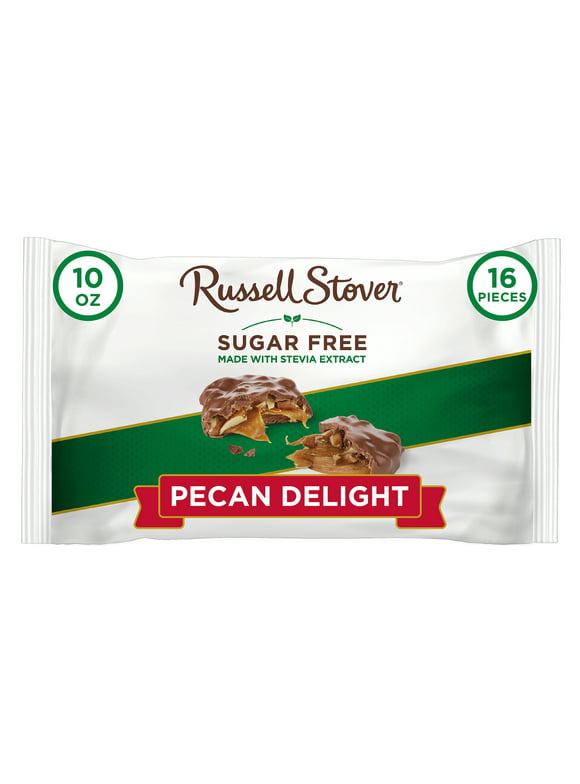 RUSSELL STOVER Sugar Free Pecan Delight Chocolate Candy, 10 oz. bag ( 16 pieces)