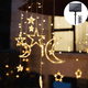 thumbnail image 1 of Con control remoto LED luces solares de cadena luces de hadas decoraciones de estrellas de luna, cortinas, Navidad, 1 of 5