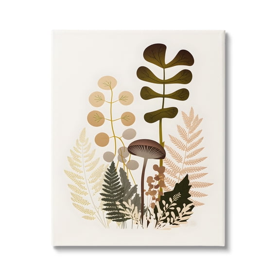 Stupell Industries Neutral Forest Botanicals Botanical & Floral Painting Gallery Wrapped Canvas Art Print Wall Art, 16 x 20