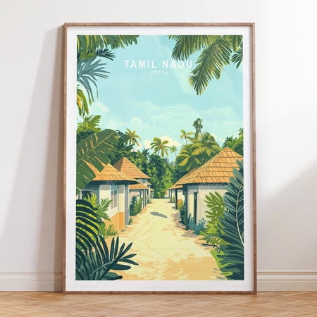 Tamil Nadu India Historic Temple Wall Art, Unframed Paper Print Size 8x12