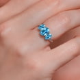 thumbnail image 5 of Gem Stone King 10K White Gold Swiss Blue Topaz and White Lab Grown Diamond 3 Stone Engagement Ring for Women (2.64 Cttw, Gemstone Birthstone, Available in Size 5, 6, 7, 8, 9), 5 of 6