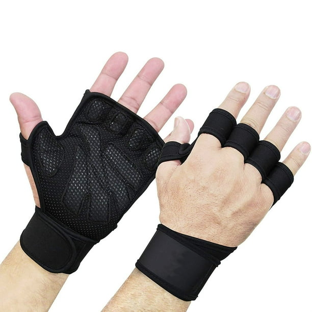 Guantes de Fitness, Medios Guantes de Dedo 1 PAR DE ABSOBRIO DE CHOQUE CON ENVOLTUAS DE MUñeca para la escalada al aire libre