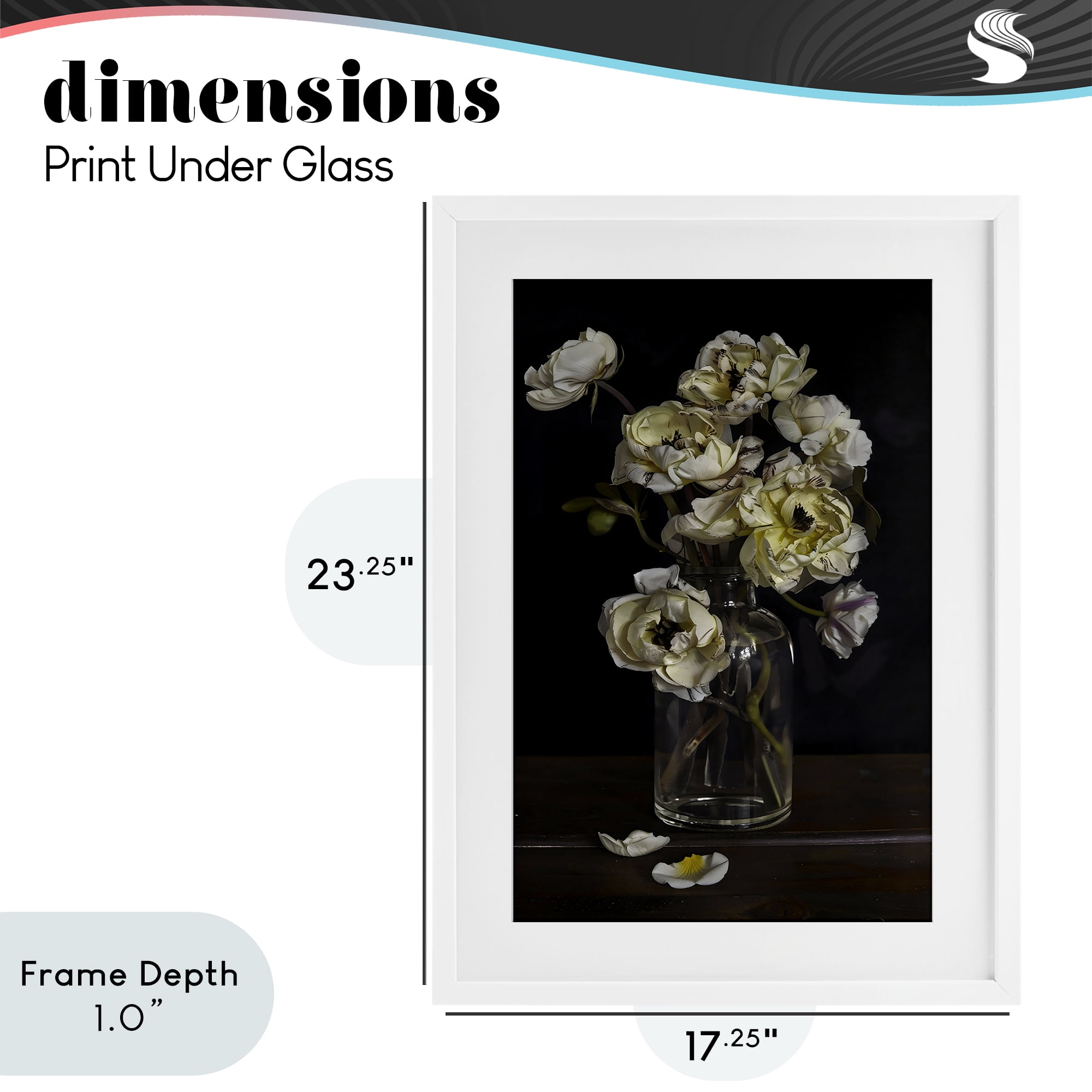 Stupell Industries Elegant Arrangement of Cream Blossoms White Framed Print Under Glass, design by Creative Studio