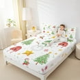 thumbnail image 4 of jejeloiu Cute Christmas Snowmen Full Size Sheets,Green Xmas Tree Bed Sheets,Colorful Snowflake Sheet Sets For Teens,Luxury Bedroom Decor,4pcs, 4 of 7