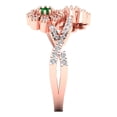 thumbnail image 3 of Halo Engagement Ring for Women - 0.48ct Simulated Emerald in 14K Rose Gold Promise Ring, 3 of 6