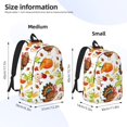 thumbnail image 3 of Rateoe Thanksgiving Turkey Pattern Canvas College Laptop Backpack,Travel Daypack,Durable Rucksack Travel Notebook Bag School Backpack Book Bag for Men Women-Medium, 3 of 7