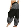 thumbnail image 3 of Jxximdong Pants for Women Men's And Women's Loose Crotch Pants Retro Printed Jumpsuit Yoga Pants Black S Trousers, 3 of 5