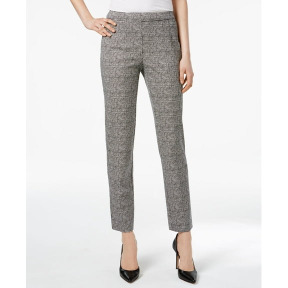 Charter Club Printed Tummy-Control Ankle Pants Womens 6 Black pants MSRP $68