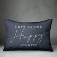 thumbnail image 3 of Creative Products Happy Place Blue 14 x 20 Indoor / Outdoor Pillow, 3 of 3
