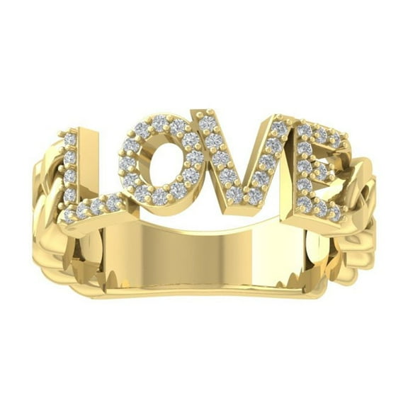 ARAIYA FINE JEWELRY 10K Yellow Gold Round Lab Grown Diamond Band Ring (1/5 cttw, VS Clarity, D-F Color) Size 7