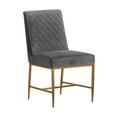 thumbnail image 2 of Armen Living Memphis Grey Velvet and Antique Brass Accent Dining Chair- Set of 2, 2 of 10