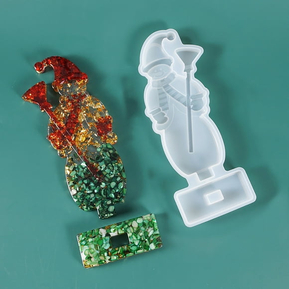 LSLJS Baking Molds, Diy Crystal Epoxy Christmas Setting Table Christmas Tree Snowman Setting Table Decoration Three-Dimensional Silicone, Christmas Decorations