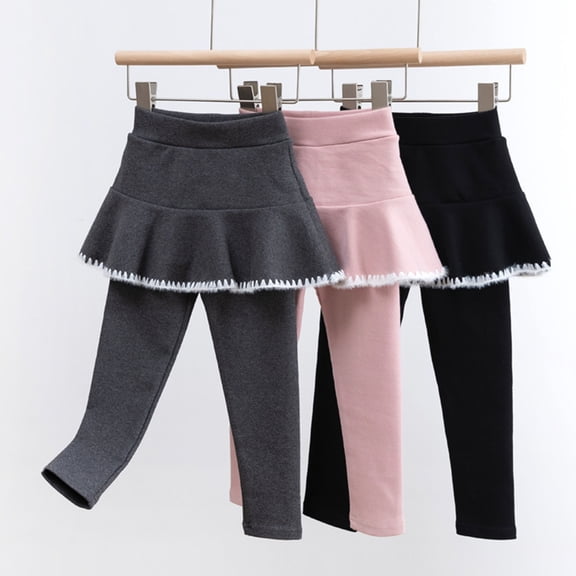 Tranfacy Girls Fall Pants Solid Stretch Skort Style Base Layer Casual Trousers
