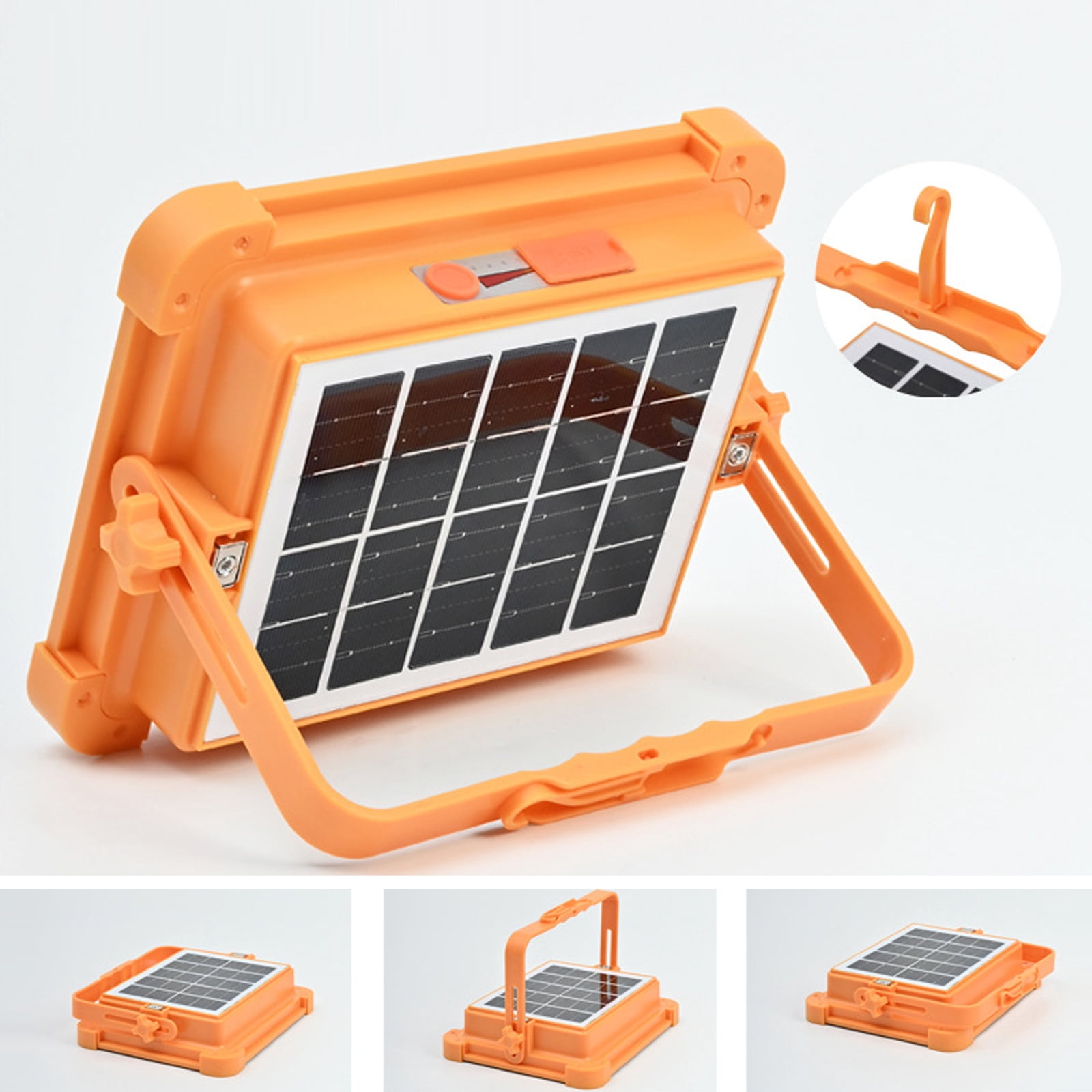 JSOT 100W Portable LED Solar Work Light, 288LED 10000LM Rechargeable Worklight with 5 Modes, IP66 Waterproof Solar Outdoor Light with 5000mAh Battery for Emergency, Repair, Camping