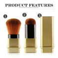 thumbnail image 1 of Pinceau de Maquillage Rétractable pour Femmes Poudres Appliquantes pour Filles Fond de Teint Portable Réutilisable Surligneur Fournitures de Beauté Argent, 1 of 9