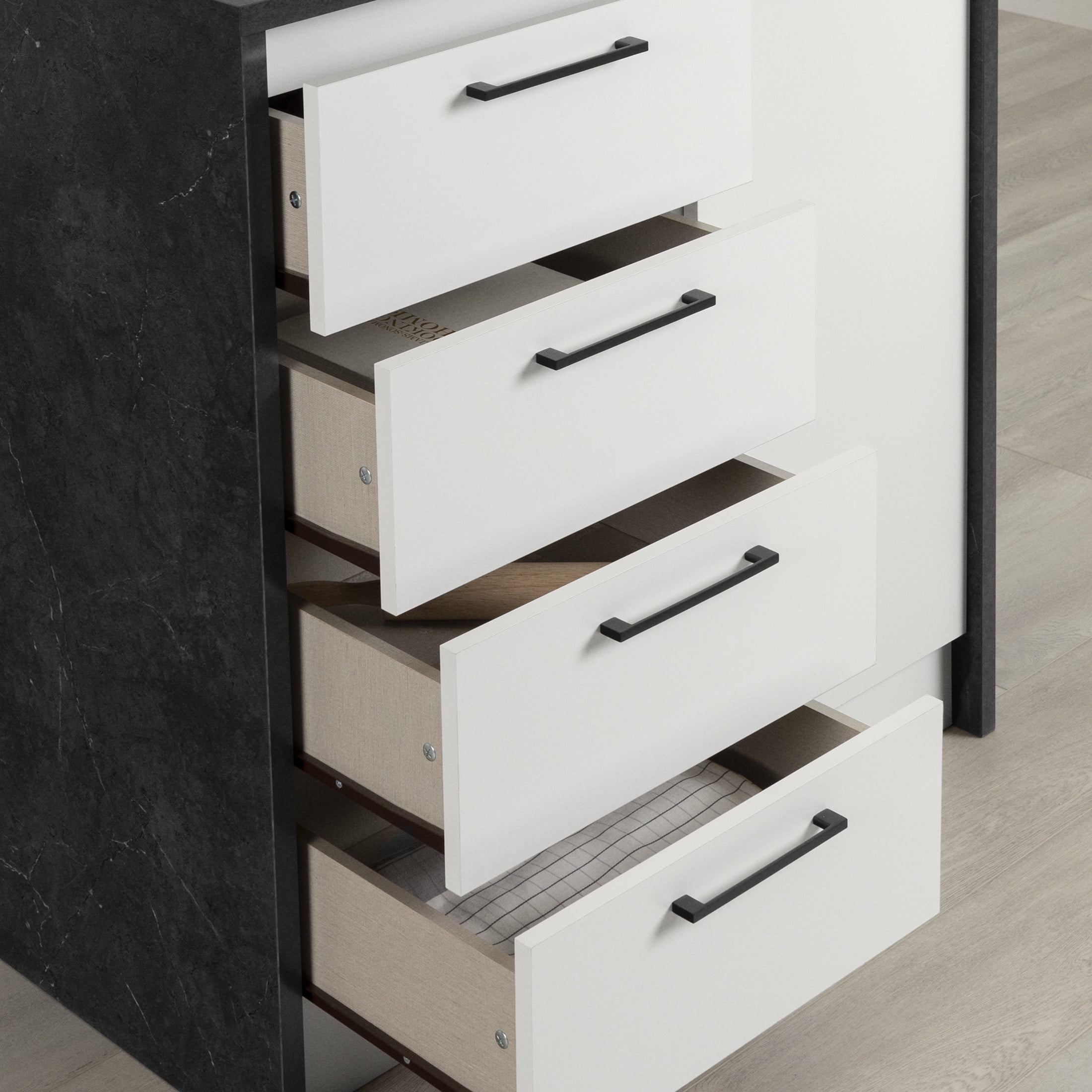 South Shore Myro, Contemporary Kitchen Island, Small Black