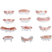 SandT Collection 12 Pieces Ugly Gag Teeth Costume Fake Denture Halloween Costume Fits for Adult Unisex (1 Pack)