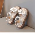 thumbnail image 6 of Otqutp Formal Toddler Girls Dance Shoes Cute Girls Fashion Summer Bow Pearl Open Toe Soft Sole Flat Shoes for 2 to 11 Years, 6 of 9