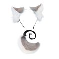 thumbnail image 2 of Juego de Cosplay de Orejas y Cola de Zorro Sunnimix Gris Para Niños Hombres Mujeres, 2 of 8