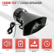 OEMASSIVE 12V 100W Horn Siren Megaphone Loud + MIC Speaker 7 Sounds Car Vehicle Truck Van