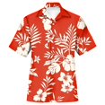 thumbnail image 4 of Men's Hawaiian Floral Shirts Casual Tropical Beach Funky Shirt ort Sleeve Button Down Shirts Tropical Floral Shirts Red XXXL, 4 of 4