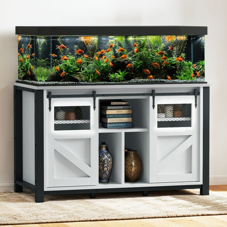 Uforic 120 gal Fish Tank Steel Stand with Storage, 1100 lbs