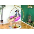 thumbnail image 4 of SK CHUMRA Gold Bubble Chair Acrylic Swing with Stand, Cushion, Gold finish, 4 of 5