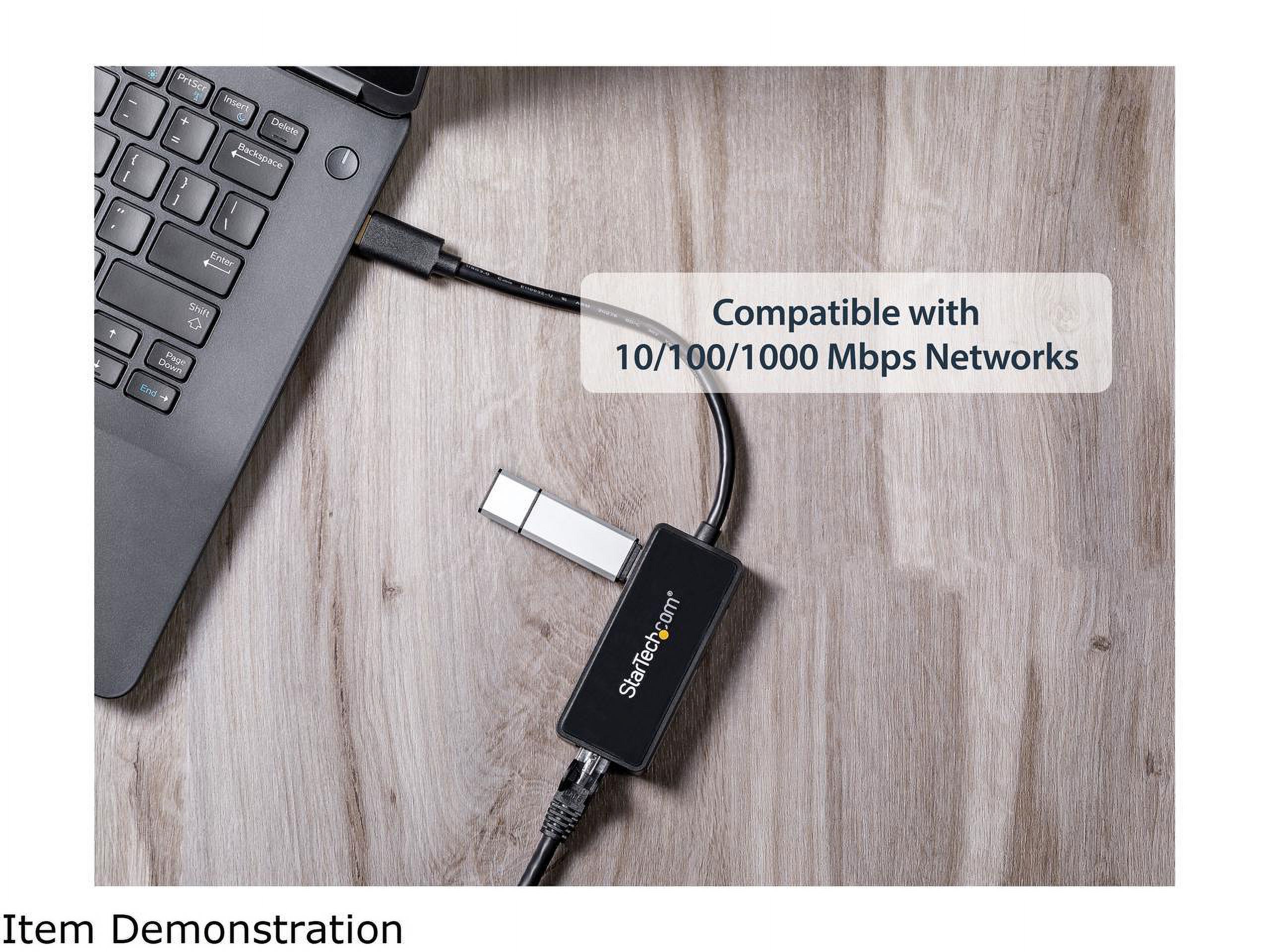 StarTech USB31000SPTB USB 3.0 to Gigabit Ethernet Adapter NIC w/ USB Port - Black - image 4 of 6