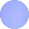 thumbnail image 1 of Ahgly Company Machine Washable Indoor Round Solid Blue Modern Area Rugs, 4' Round, 1 of 4