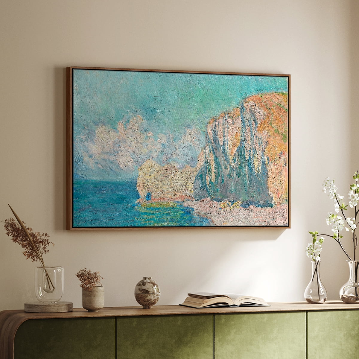 Vintage Landscape-CLVII By Wexford Home Framed in Walnut Wood Gallery Wrapped Canvas 25 in. x 37 in.