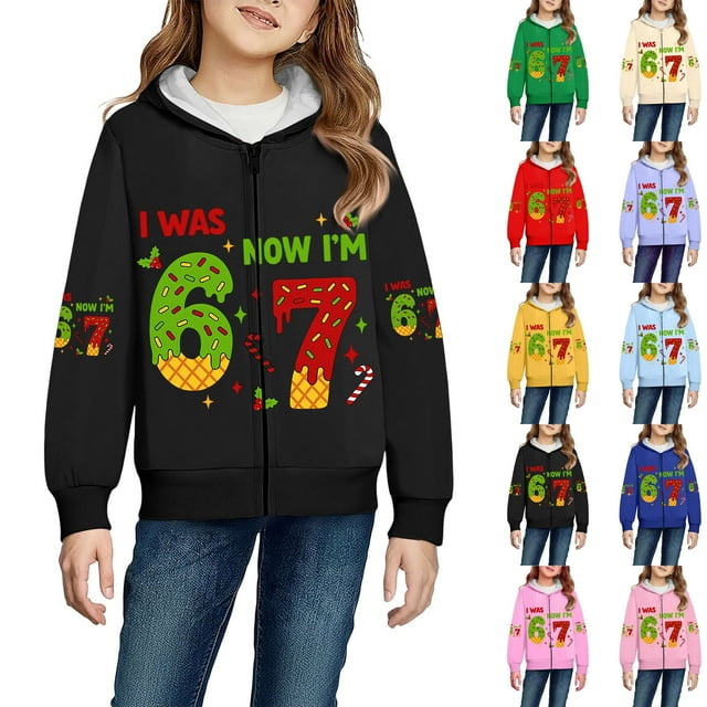 Six Seven Meme Christmas Pajamas Children's Fashionable Coat Pink 110