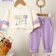 thumbnail image 2 of TOWED22 Toddler Girl 2-piece Clothes Set Infant Girl Long Sleeve Shirt and Pant Fall Winter Outfit for Baby Girl(Purple,12-18 M), 2 of 6