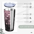 thumbnail image 4 of Pink Floral Tumbler 20oz Cherry Blossoms Stainless Steel Insulated Tumblers with Lid and Straw Flowers Travel Coffee Mug Tea Wine Cups Water Bottle Sport Gifts for Women, 4 of 6
