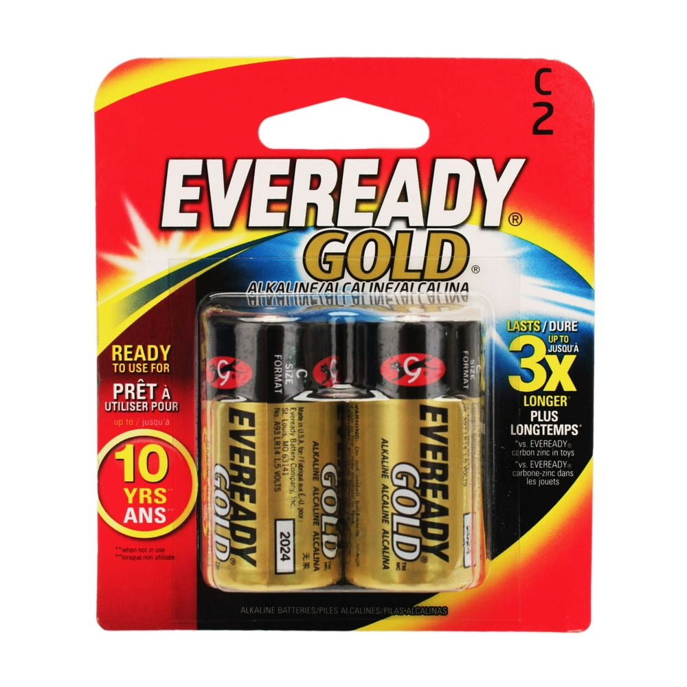 EVEREADY GOLD C Batteries, 2 pk