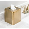 thumbnail image 2 of mDesign Metal Square Modern Tissue Box Cover Holder for Bathroom - Soft Brass, 2 of 5