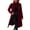 Wine, variant on UDAUDU Womens Pea Coat Notched Lapel Collar Double Breasted Fall Winter Trendy Casual Wool Blend Trench Mid Long Coat 2XL