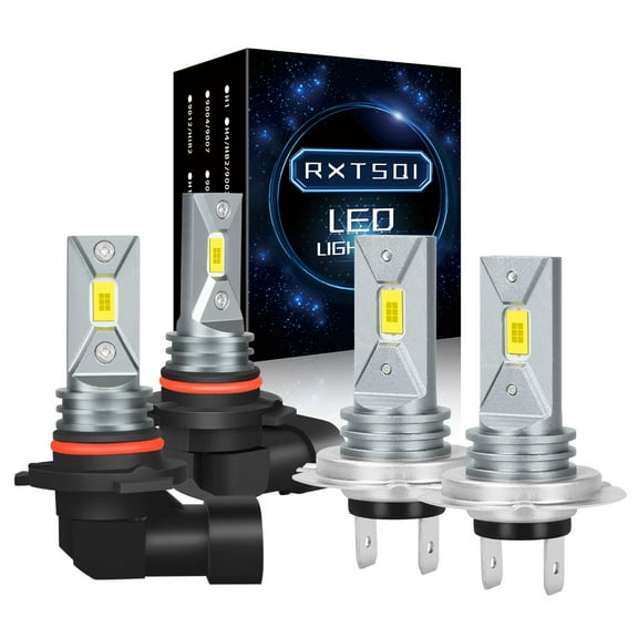9005 H7 LED Headlight Bulbs High/Low Beam 6000K White 8000LM 4pcs