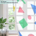 thumbnail image 4 of Yayeee Window Curtains Light Filtering 63"x52" Grommet Panel Pair Home Living Room Decor, Blue Retro Triangles, 4 of 7