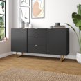 thumbnail image 2 of Cajonera Cómoda Elite Midtown Concept de MDF con 3 Cajones, 2 Puertas y Patas de Metal, Negro, 2 of 5
